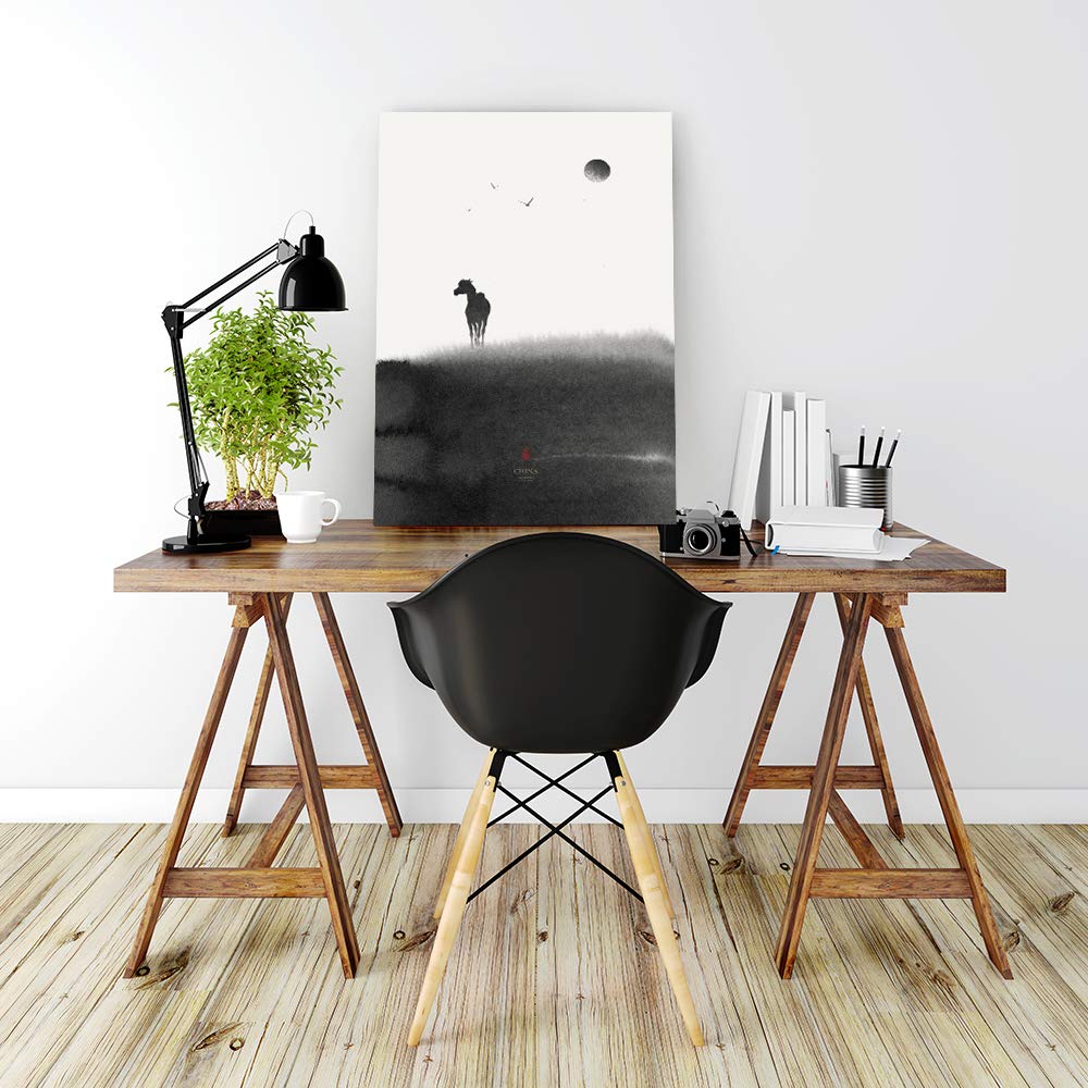 Wall26 Canvas Wall Art Ink and Wash Painting - 24x36 Inches Framed Canvas Prints for Bedroom, Living Room, Office, and Modern Home Decor