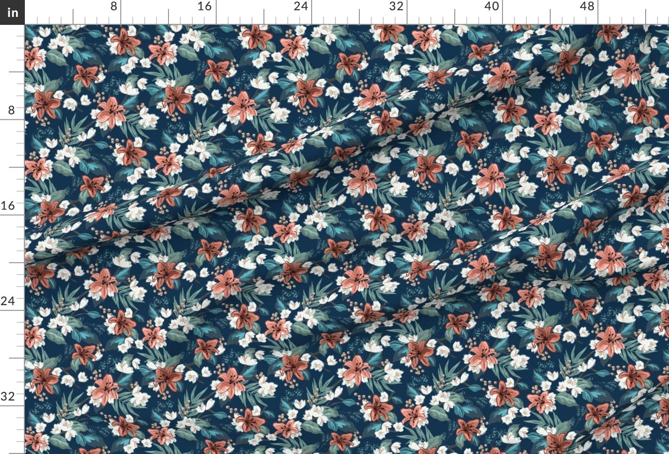 Carnation Chintz Summer Floral Print Satin Fabric by The Yard - Vintage Spring Flowers Design for Sewing, Apparel, Lining, Fashion, Blankets & Home Decor | Perfect for DIY Dresses, Curtains, Quilts & Upholstery Projects