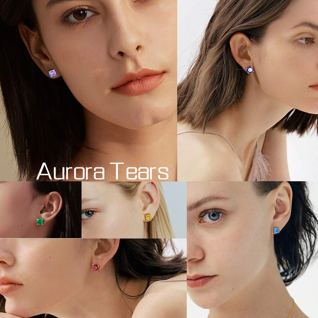Aurora Tears Birthstone Stud Earrings - 925 Sterling Silver Jewelry for Women & Men | Perfect Gift for Birthday, Anniversary & Special Occasions | Elegant Everyday Wear & Formal Events