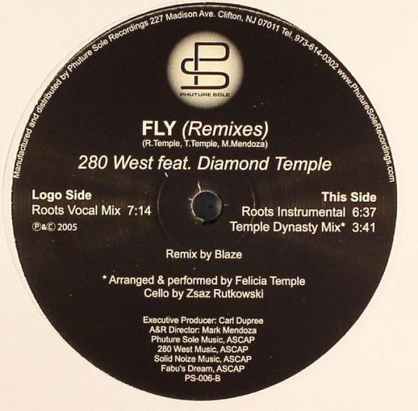 280 West Feat. Diamond Temple - Fly (Remixes) by Phuture Sole Recordings PS006 | Electronic Dance Music Vinyl Record for DJ Sets & Club Nights