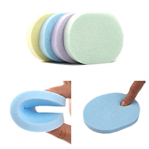 QURAX 6-Pack Deep Cleansing & Exfoliating Facial Sponge Puff - Gentle Makeup Remover & Skin Cleansing Pad for Daily Face Wash, Blackhead Removal & Skincare Routine