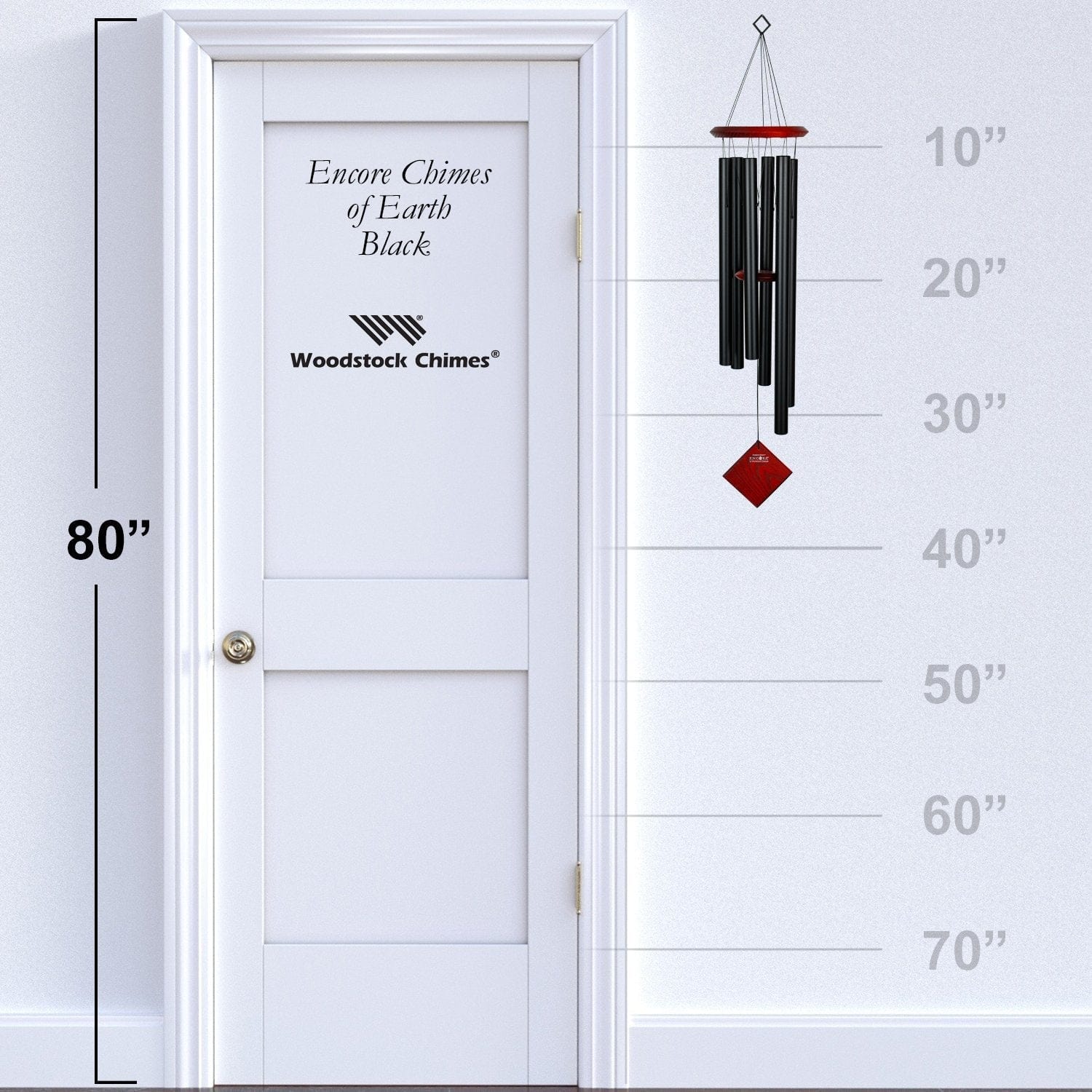 Chimes of Earth in Black - Handcrafted Wind Chimes for Outdoor Garden, Patio & Home Decor - Perfect for Relaxation & Meditation