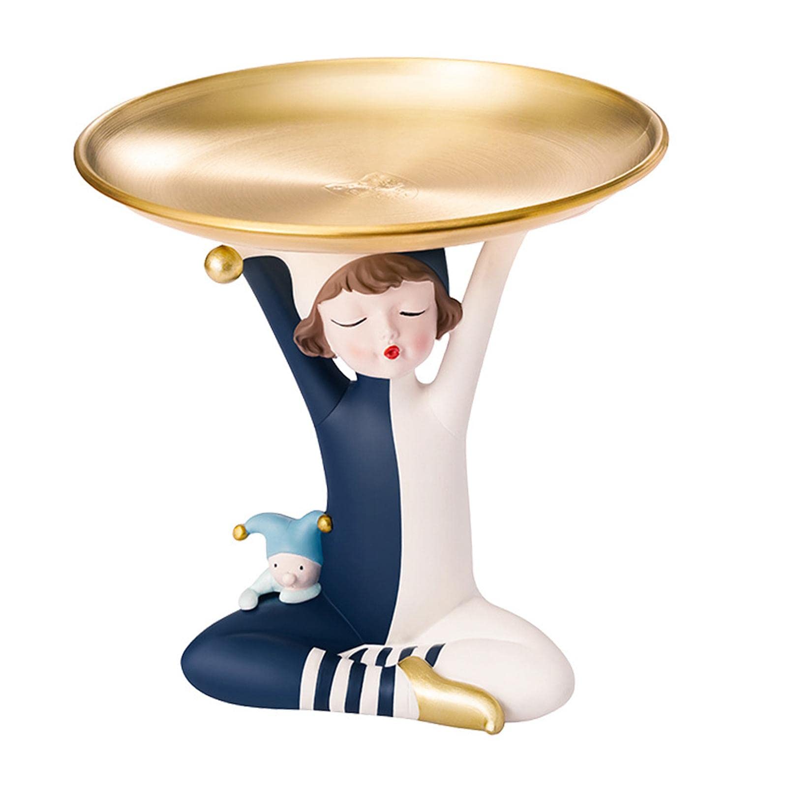 Fenteer Cute Girl Figurine Statue - Decorative Storage Tray for Jewelry, Candy, Phone Accessories | Perfect for Bedroom, Vanity & Home Decor Organization