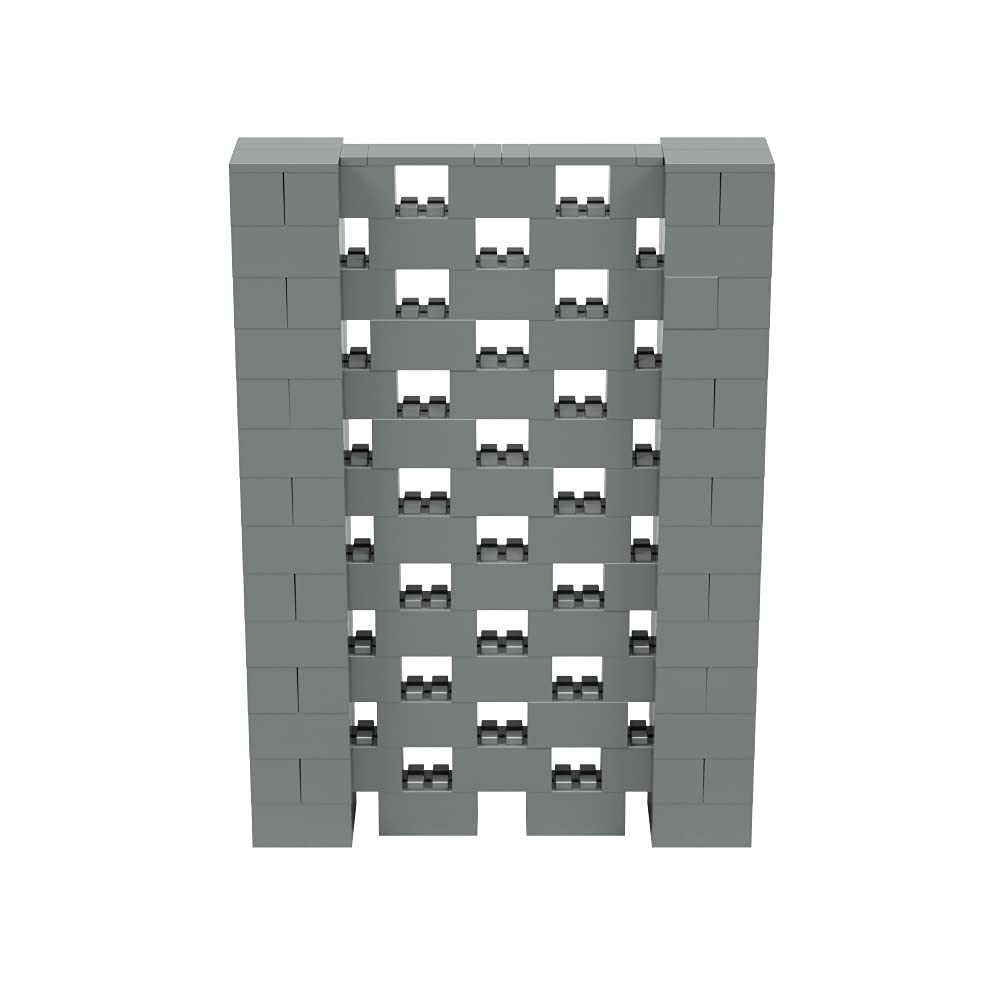 EverBlock 5’ x 7’ Open Stagger Wall Kit – Modular Building Blocks for Room Dividers, Partitions & Displays | Easy Connect & Reusable Wall System | Indoor & Outdoor Use (Silver) | Perfect for Offices, Events & Home Decor