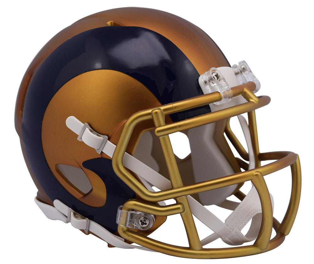 Los Angeles Rams Blaze Speed Mini Helmet - Officially Licensed NFL Collectible - Perfect for Display, Fan Cave, and Sports Memorabilia Collection