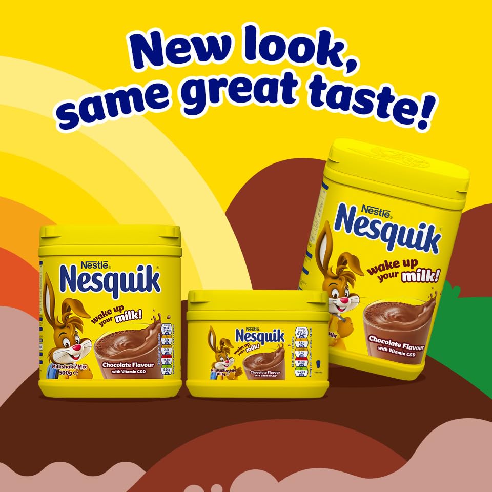Nesquik Chocolate Flavor Milkshake Powder 500g - Delicious Chocolate Drink Mix for Kids & Adults - Perfect for Breakfast, Snacks, and Desserts