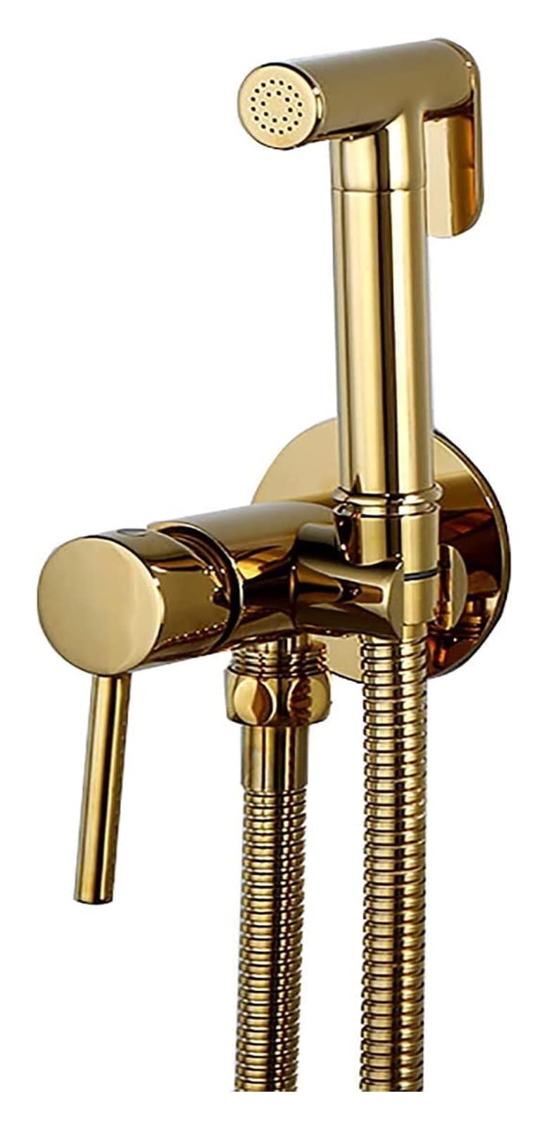 Handheld Toilet Sprayer Kit - Wall Mounted Titanium Gold Bathroom Bidet Sprayer with Hot & Cold Water - Brass Diaper Sprayer for Pet Washing, Feminine Hygiene & Cleaning - Perfect for Baby Care, Pet Grooming & Bathroom Cleaning