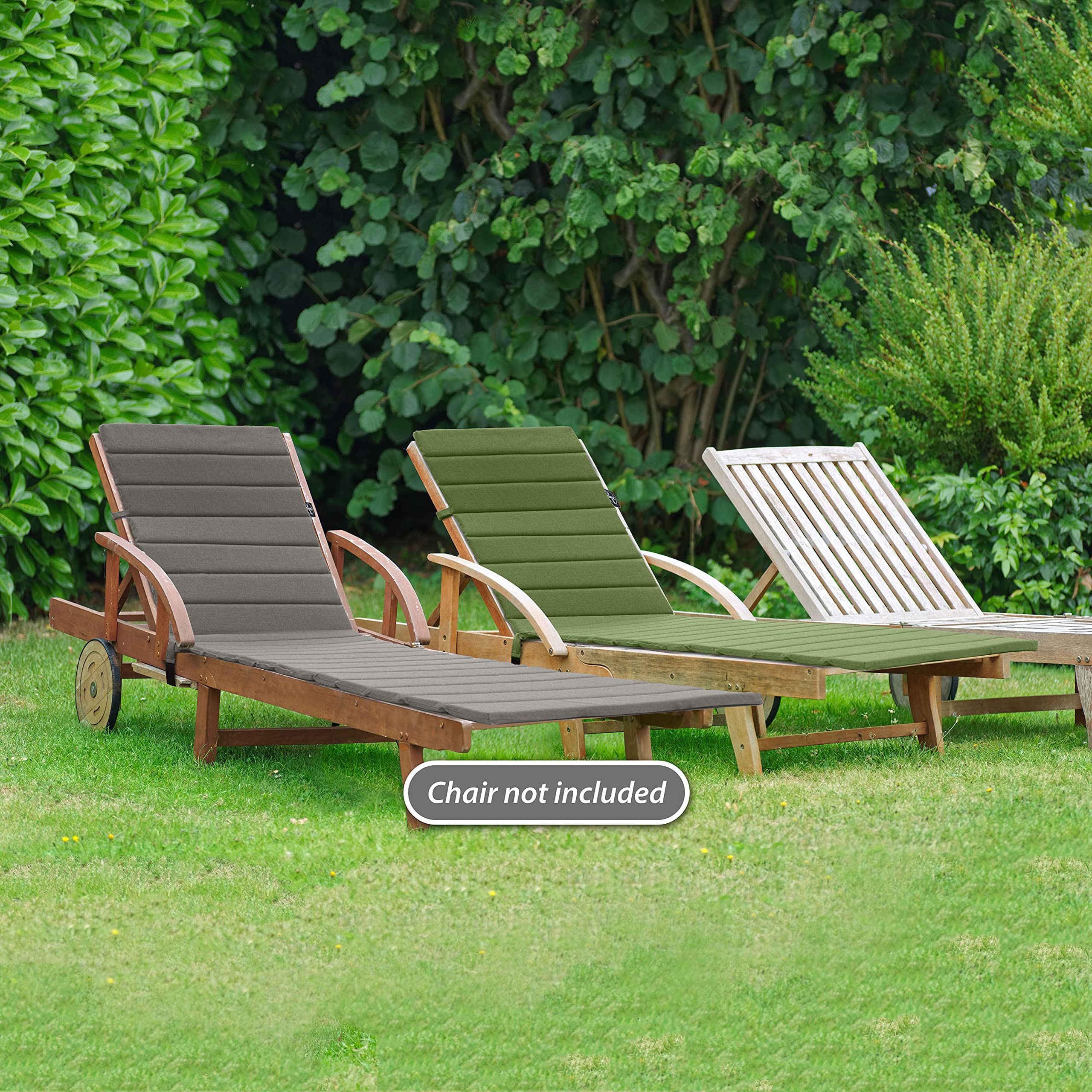 All-Weather Outdoor Chaise Lounge Cushion - Quick-Dry Olefin Fabric & High-Density Filler - Perfect for Patio, Poolside & Deck Chairs (Mulch Charcoal Grey) - Waterproof & UV Resistant for Year-Round Comfort
