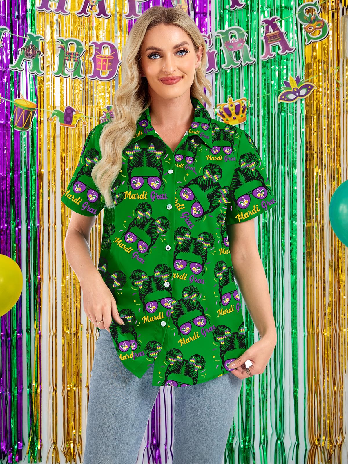 Women's Mardi Gras Shirts with Carnival Masks - Party & Festive Wear