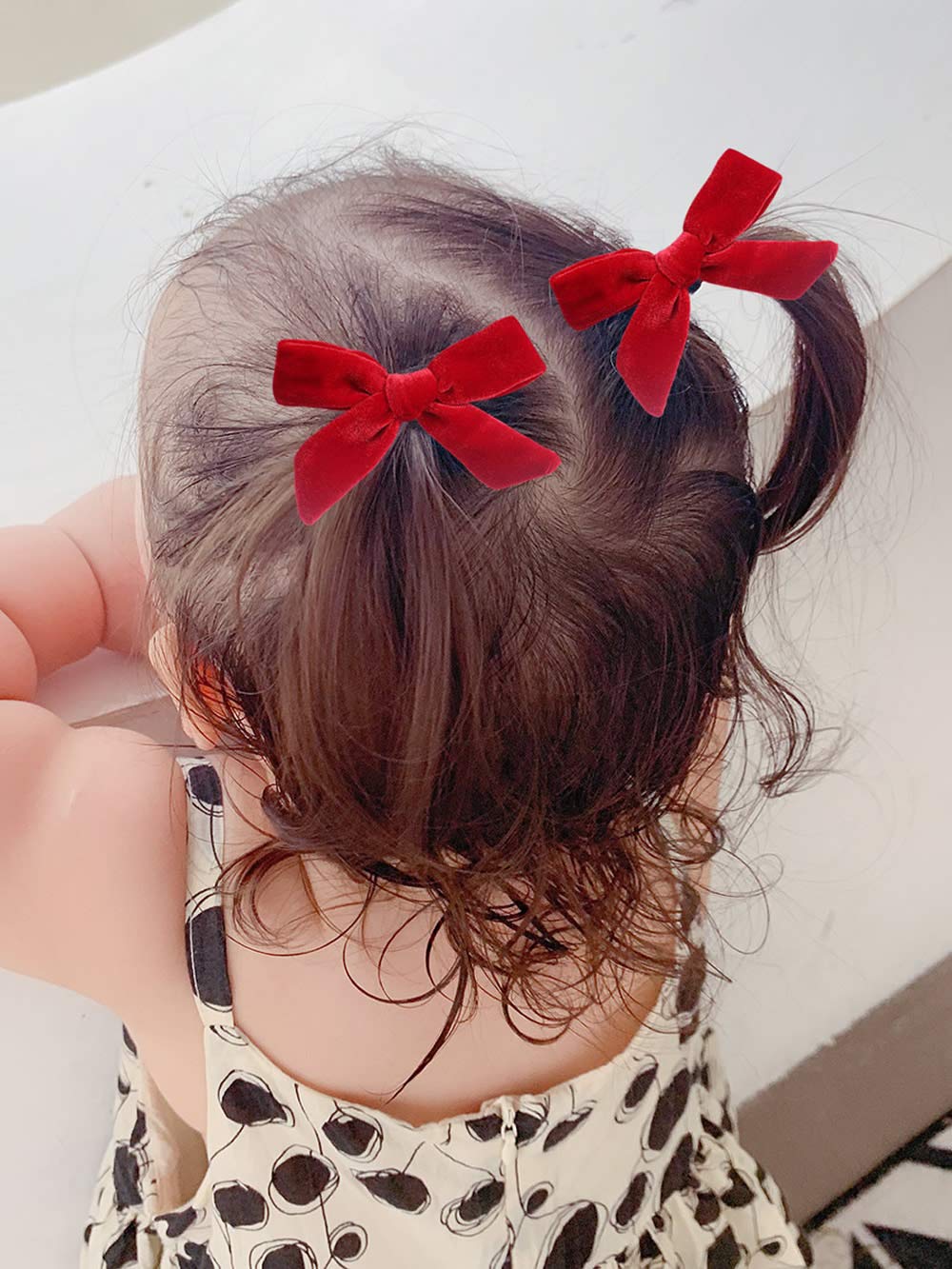 18 Pack Velvet Hair Clips with Bows - 9 Pairs Alligator Hair Barrettes for Girls, Toddlers & Teens - Soft Ponytail & Pigtail Hair Accessories for School, Parties & Everyday Styling