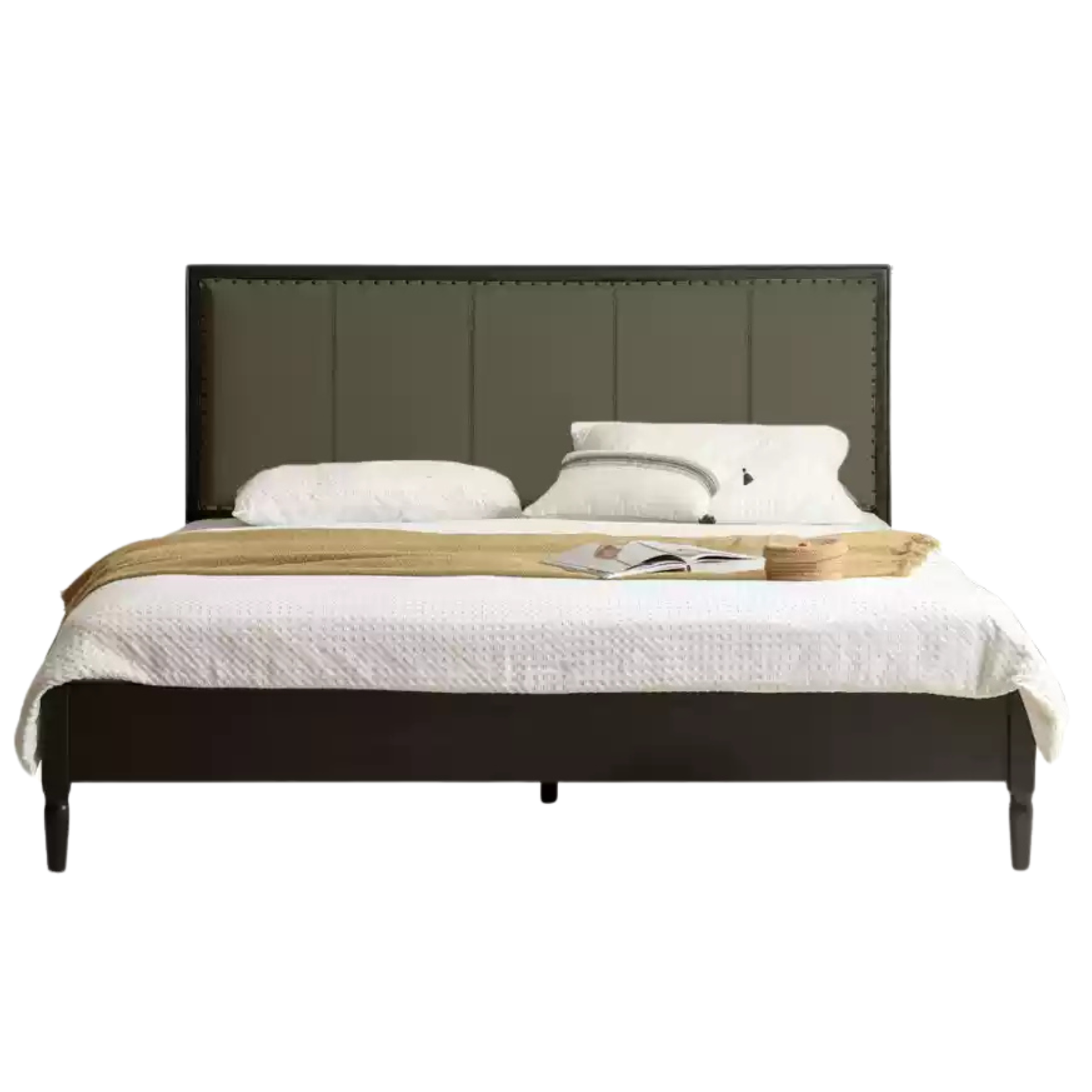 Smoky color  (Genuine leather dark green) soft bed