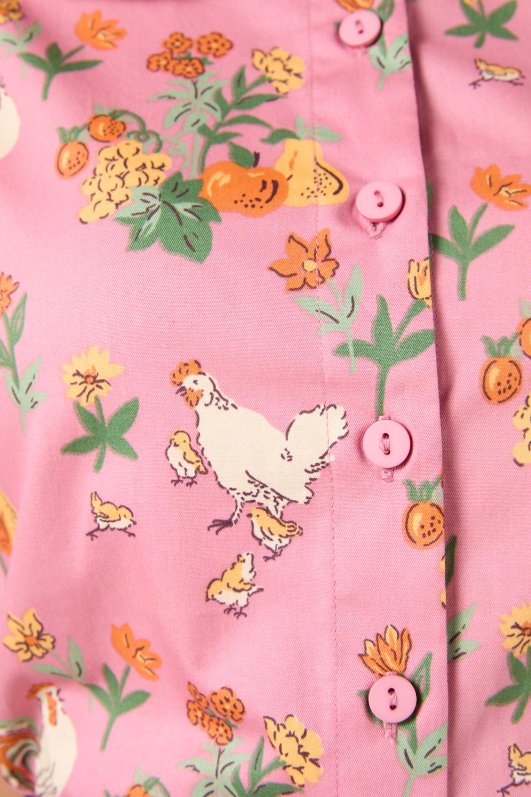 Women's Stylish Short Sleeve Chicken Print Blouse - Casual Summer Tops for Outdoors, Travel and Daily Wear