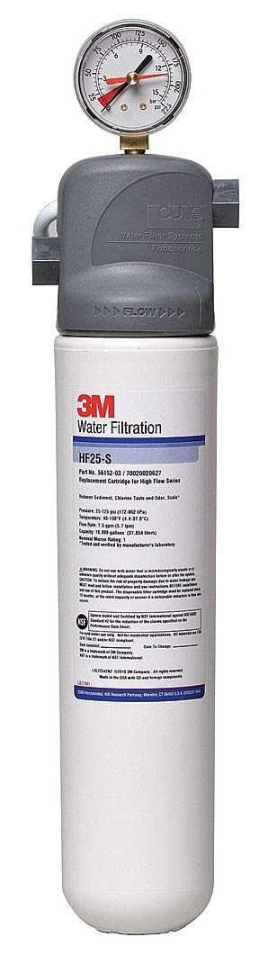 3M ICE125-S Valve-in-Head Water Filtration System with Pressure Gauge - Whole House Water Filter for Clean Drinking Water, Shower & Appliance Protection