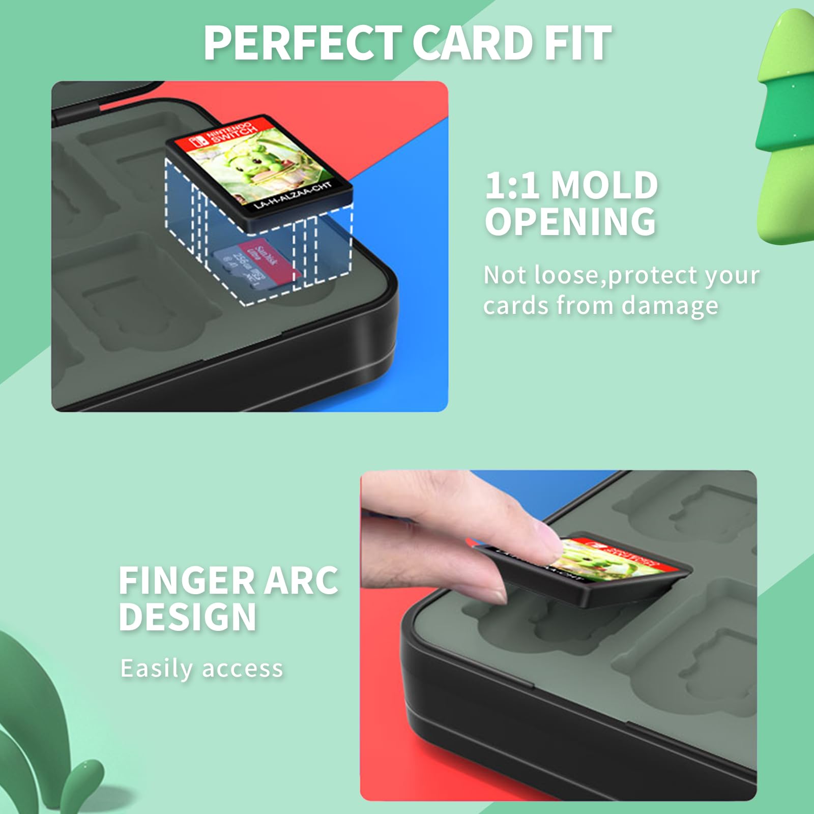 Switch Game Case for Nintendo Switch Games & Micro SD Cards - Compact Storage for Travel, Home, and On-the-Go Gaming