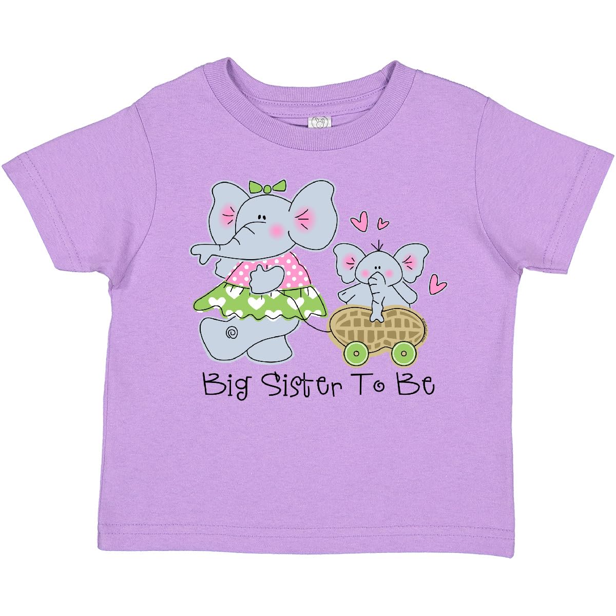 Inktastic Elephant Future Big Sister Toddler T-Shirt - Cute Baby Girl Sibling Gift for Announcement & Gender Reveal Parties