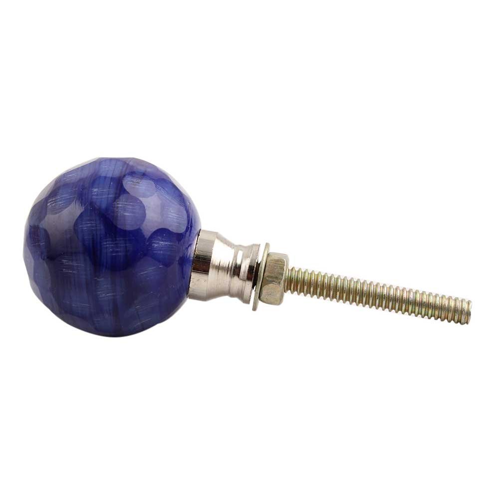 IndianShelf 8-Pack Blue Glass Round Cabinet Knobs - Elegant Drawer Pulls for Kitchen Cabinets, Dressers & Furniture Hardware (Luxury Artisan Design) - Perfect for Home Decor, DIY Projects & Cabinet Upgrades