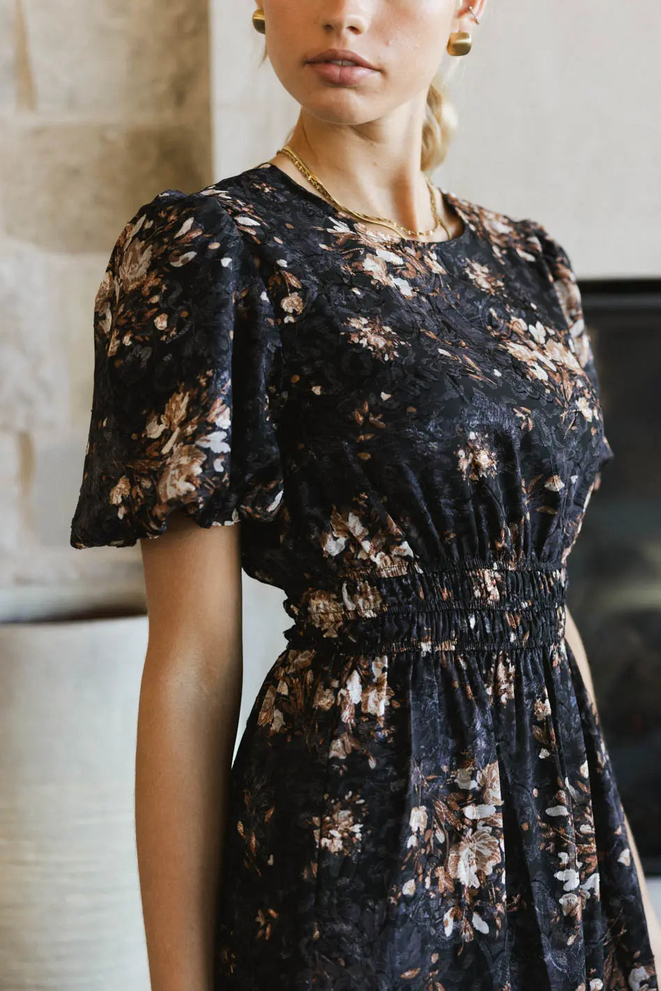 Mirren Floral Midi Dress - Women's Summer Boho Flowy Dress with Short Sleeves | Perfect for Beach Vacations, Garden Parties & Date Nights