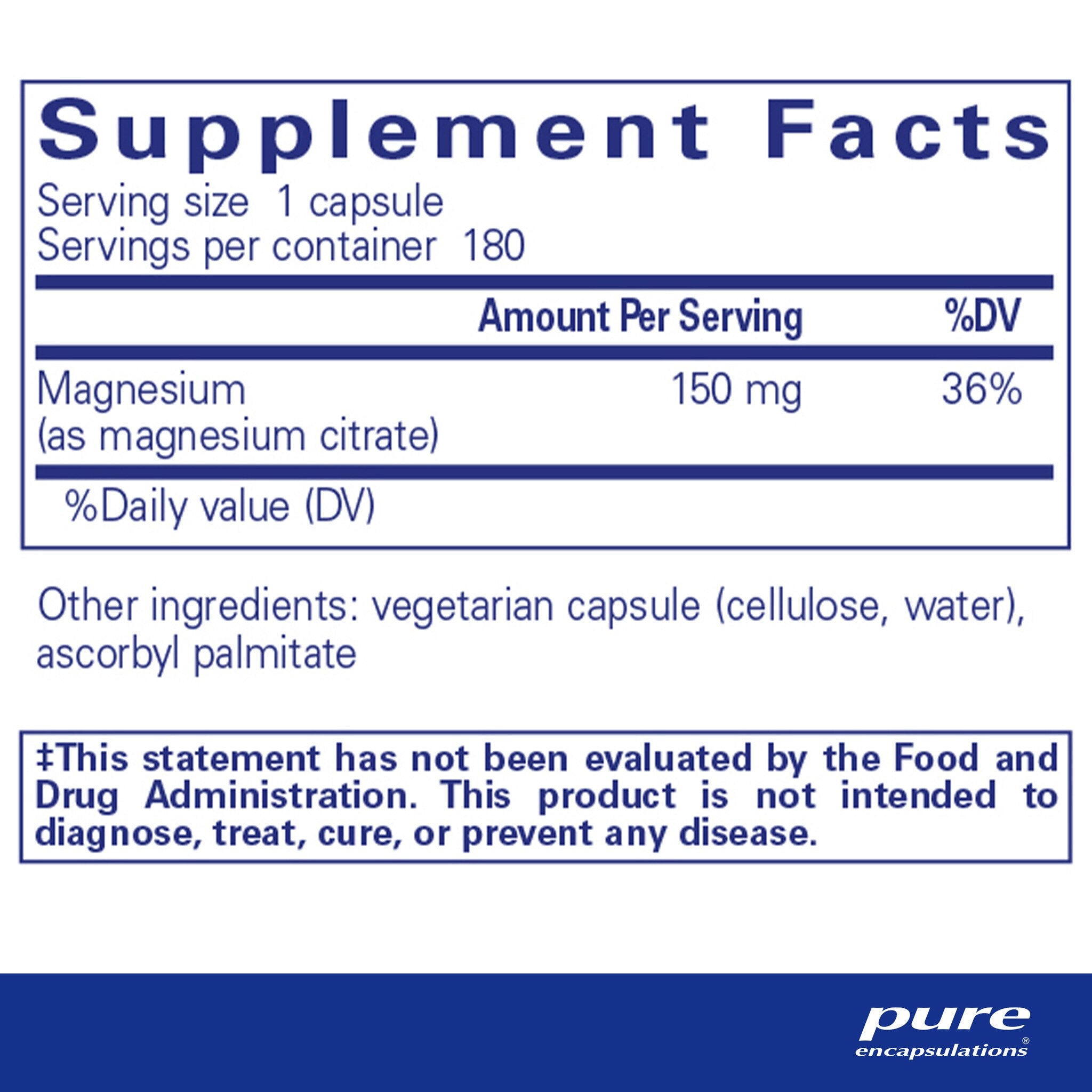 Pure Encapsulations Magnesium Citrate Supplement - 120 Capsules for Muscle Relaxation, Sleep Support & Heart Health | Vegan, Non-GMO | Ideal for Athletes & Stress Relief