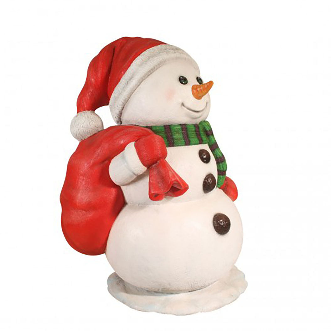 5ft Christmas Snowman Decoration with Red Gift Sack - Outdoor Holiday Yard Decor for Winter and Xmas Party