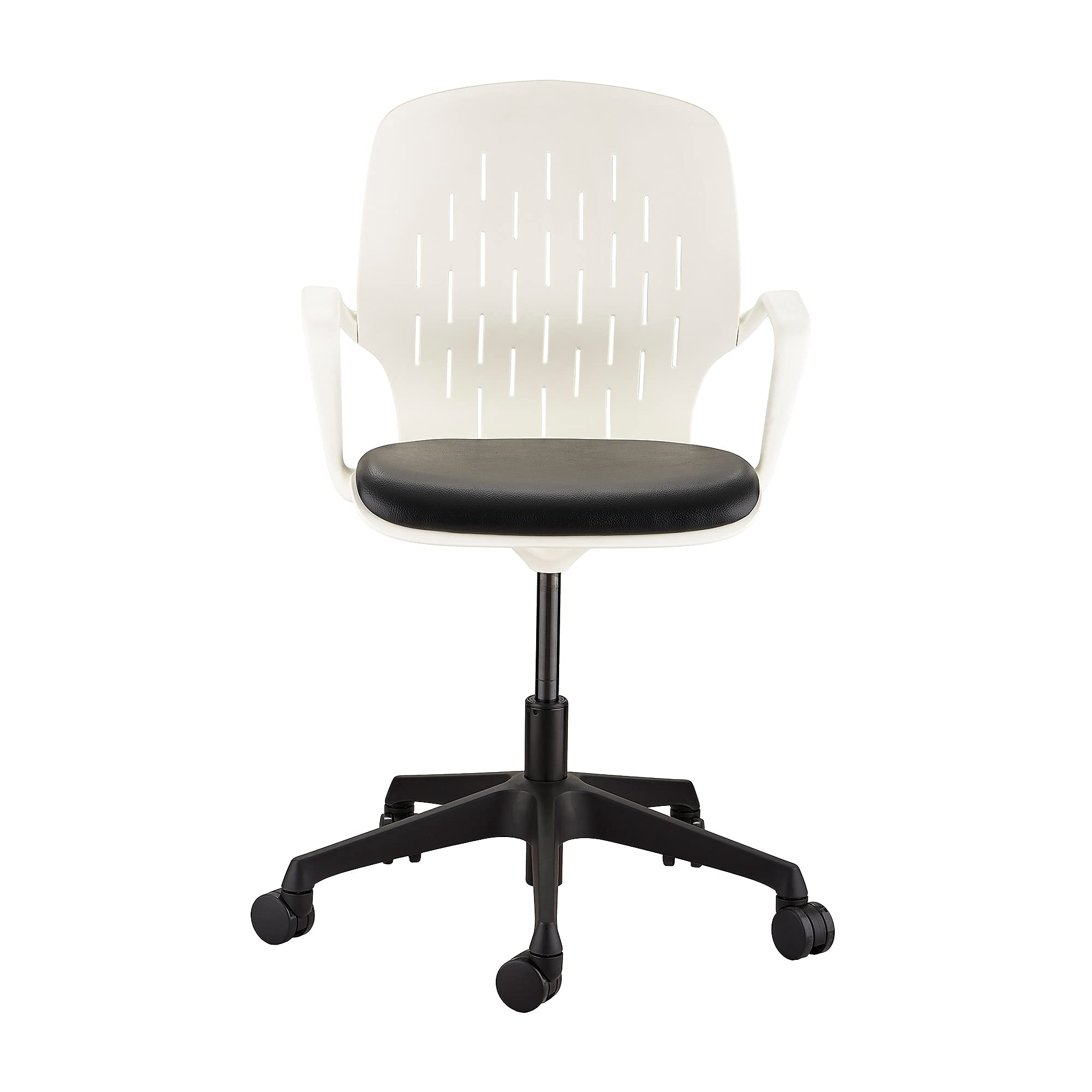 Safco Products Shell Chair - Black Desk Height Ergonomic Office Chair for Home & Workspace - Perfect for Office, Study, and Conference Rooms