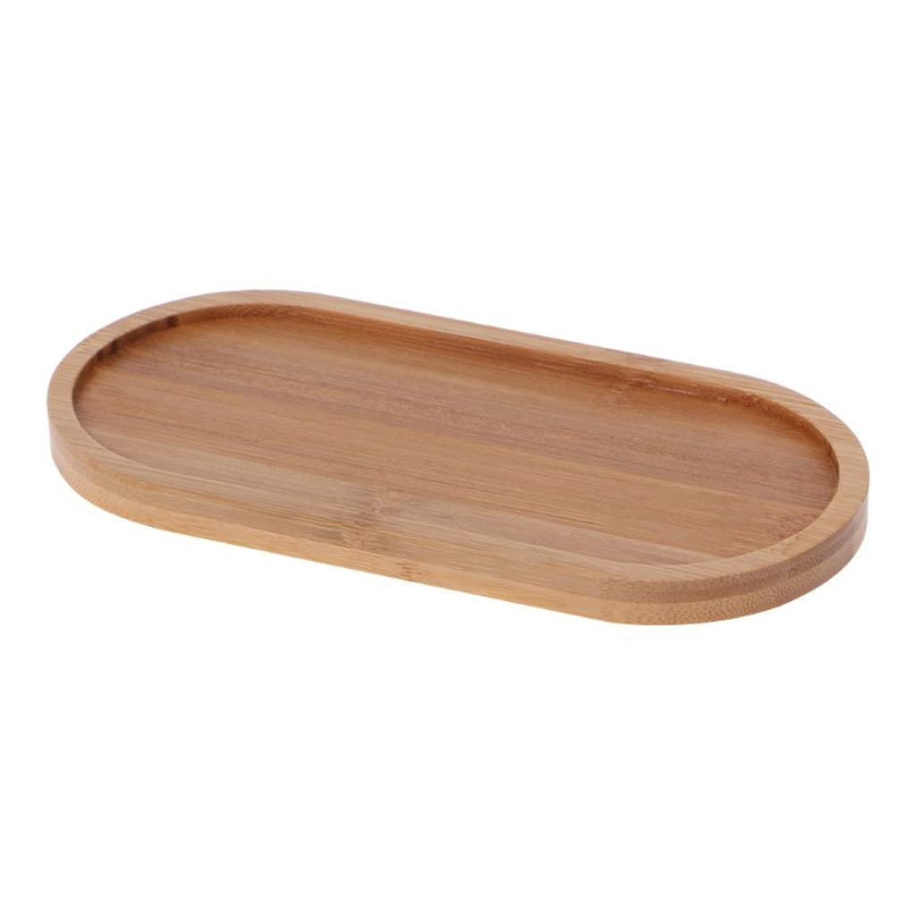 MGWYE 20pcs Oval Bamboo Wood Saucer Plant Trays - Mini Flower Pot Stands for Succulents, Herbs & Home Decor | Perfect for Indoor Gardening, Table Centerpieces & Windowsill Displays (Bamboo Color, 20-Piece Set)