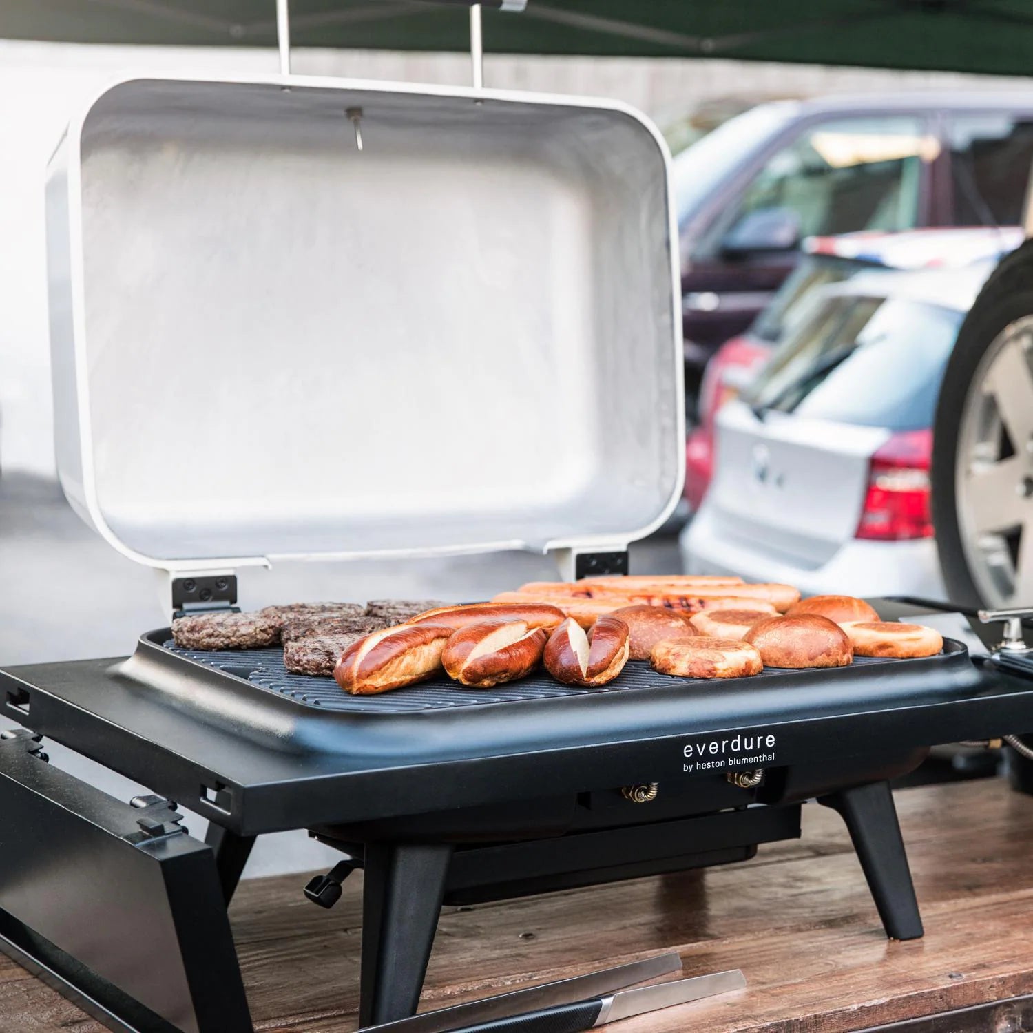 Everdure By Heston Blumenthal FORCE 48 Inch 2-Burner Propane Gas Grill With Stand - Portable Outdoor BBQ Grill for Backyard, Camping & Tailgating | HBG2GUS