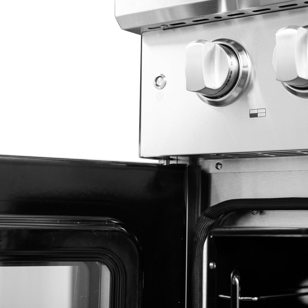 Forno Galiano 30-inch 4.32 cu ft Freestanding Gas Range with French Doors - Stainless Steel (FFSGS6444 30) - Perfect for Modern Kitchens & Professional Cooking