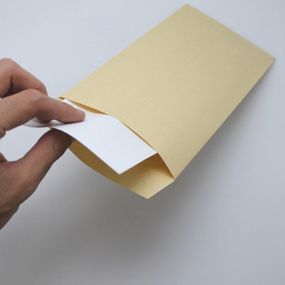 Marui PN-Z137 Long No. 3 Brown Kraft Envelopes with Mailing Frame - 100 Sheets for Mailing, Business Correspondence & Document Storage