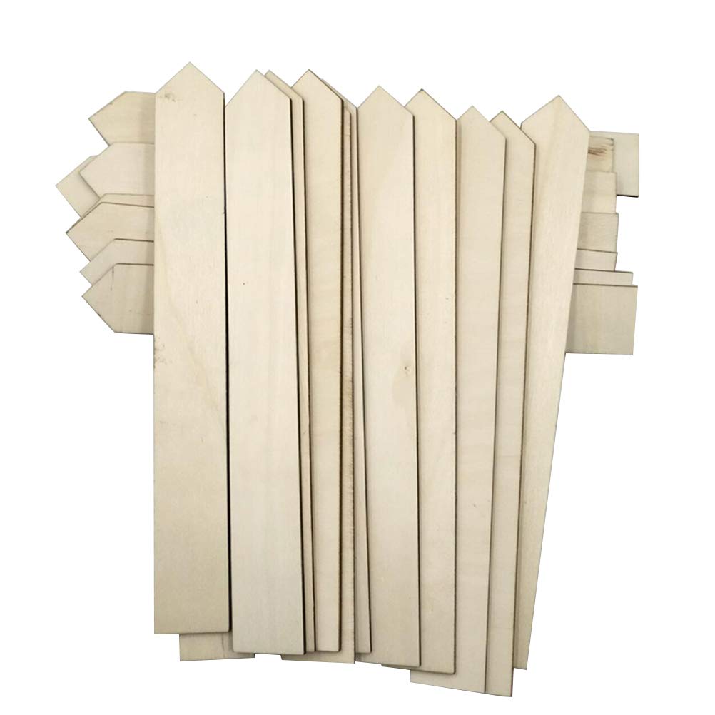 50 Pack Wooden Garden Labels with Long Strip Stakes - Durable Plant Markers for Herbs, Vegetables & Flowers - Perfect for Outdoor Gardening & Indoor Plant Identification