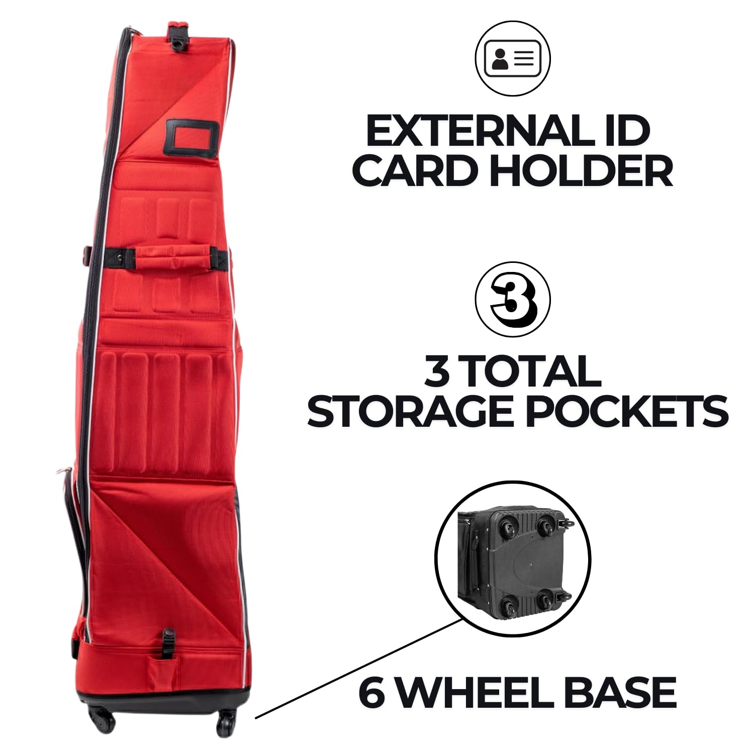 Izzo Golf Travel Bag - Durable Golf Club Travel Cover Case with Wheels for Easy Transport | Perfect for Air Travel & Golf Trips