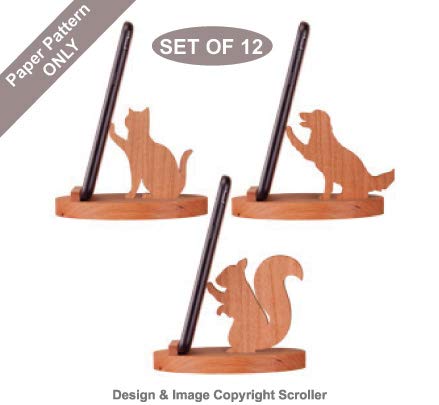 Animal Cell Phone Holder Scroll Saw Pattern - DIY Woodworking Project for Home & Office Decor