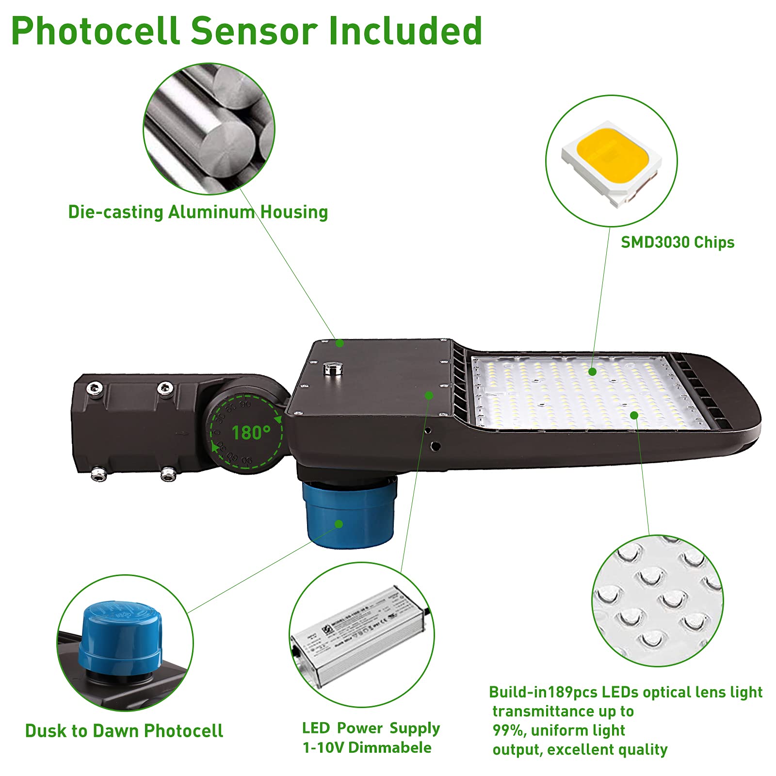 150W LED Parking Lot Lights - 450W MH Equivalent, 21000LM Shoebox Pole Lights, 5000K Cool White - UL & DLC Certified Commercial Area Lighting for Streets, Parking Lots (100-277V AC) - Perfect for Outdoor Security, Warehouse, and Industrial Facilities