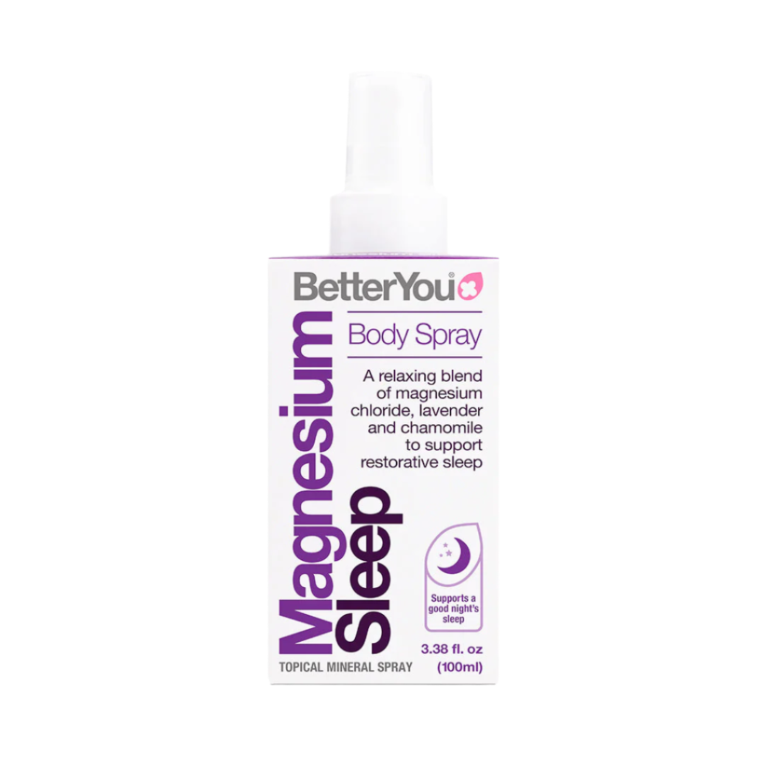 BetterYou Magnesium Sleep Body Spray 100ml - Natural Sleep Aid & Muscle Relaxant Spray for Adults - Promotes Relaxation & Better Sleep - Use Before Bedtime or After Workout