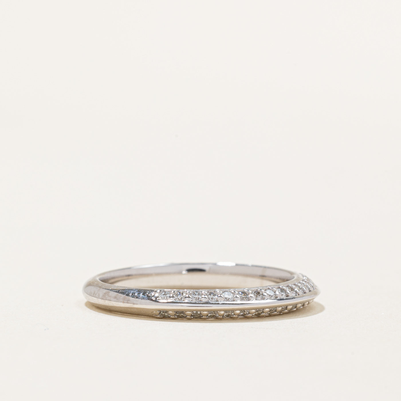 14K Diamond Pave Knife Edge Ring - 0.54ctw, Size 8 | Elegant Wedding Band, Anniversary Gift, Engagement Ring for Women