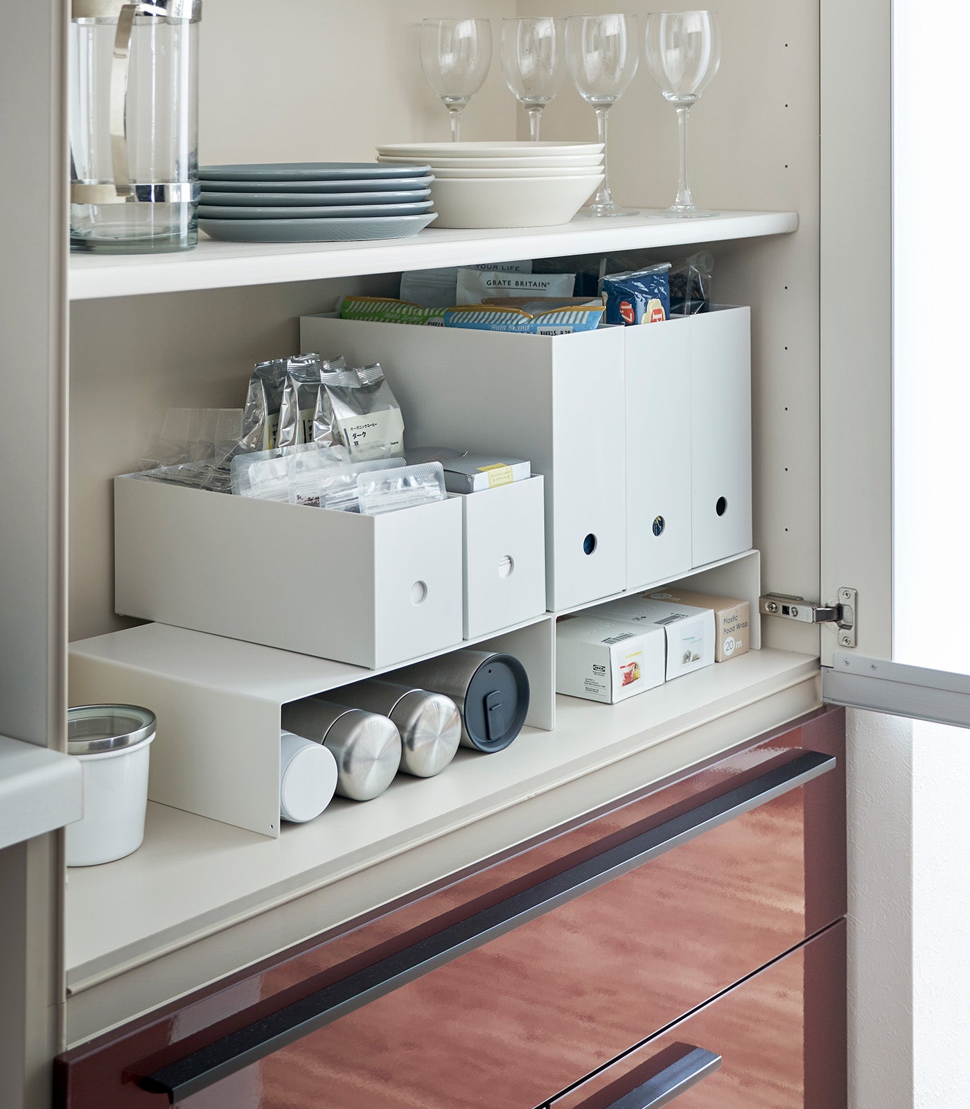 2-Pack Steel Riser Shelf for Kitchen Countertops - Space Saving Organizer for Spices, Utensils, and Small Appliances
