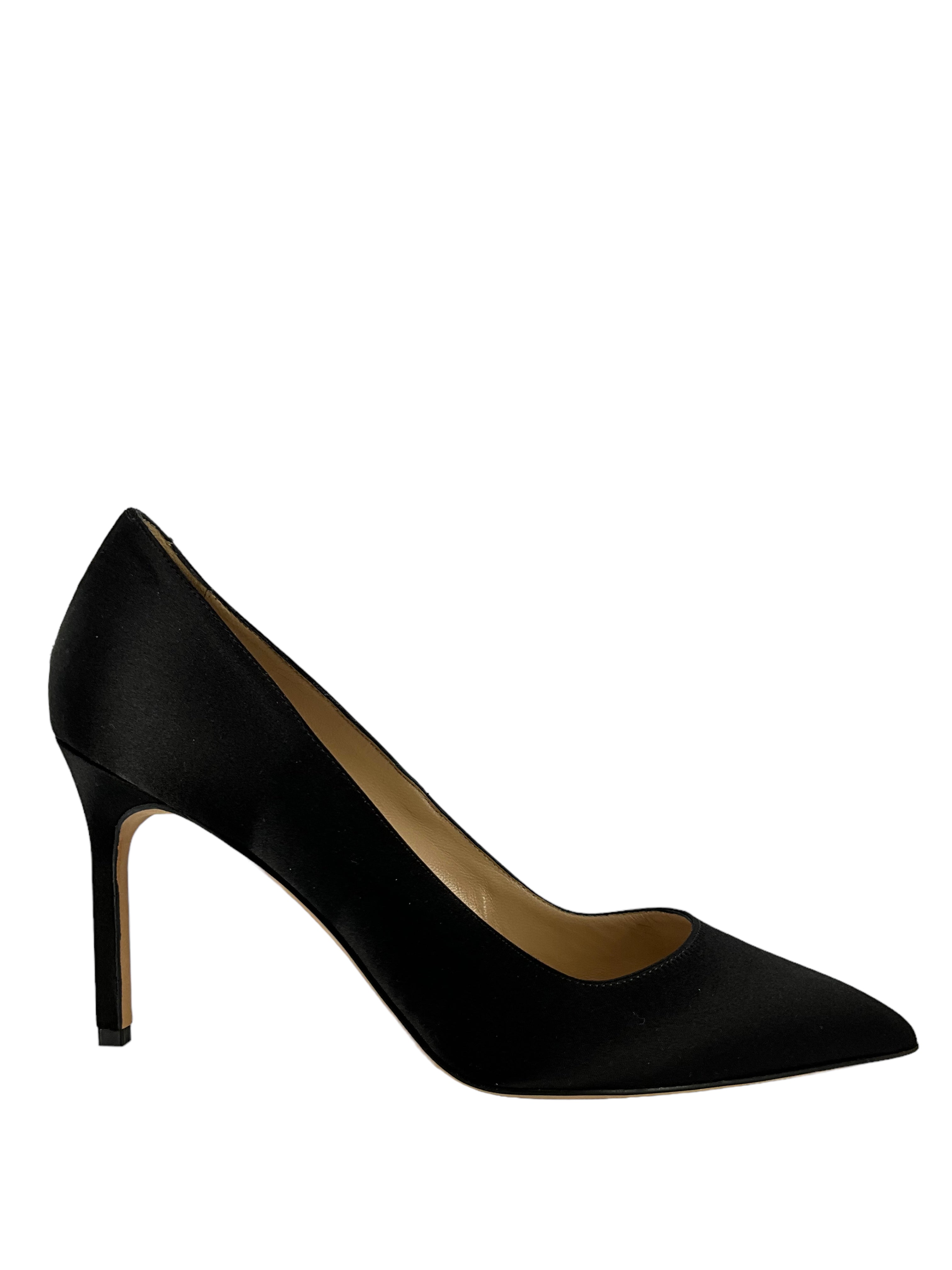 Manolo Blahnik BB Satin Pumps - Women's Size 8.5 Heels | Elegant Evening Shoes for Weddings, Parties & Special Occasions