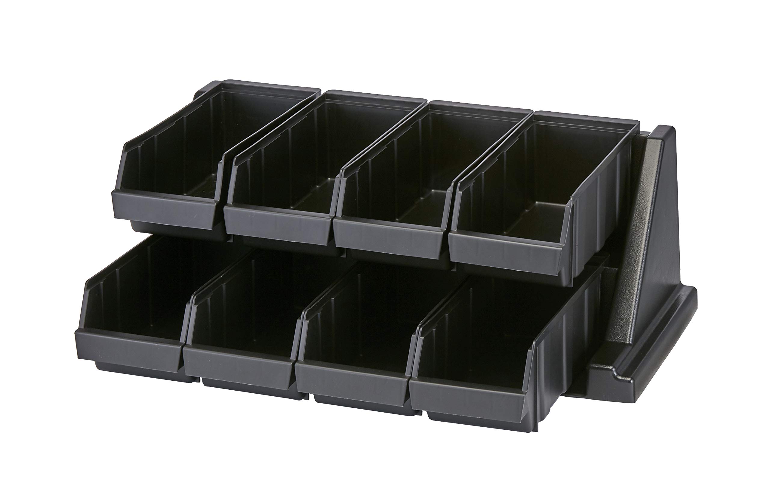Cambro Versa Self Serve Condiment Bin - 8 Compartment Storage Organizer for Food & Coffee Condiments (Black) | Perfect for Restaurants, Cafes & Buffet Stations