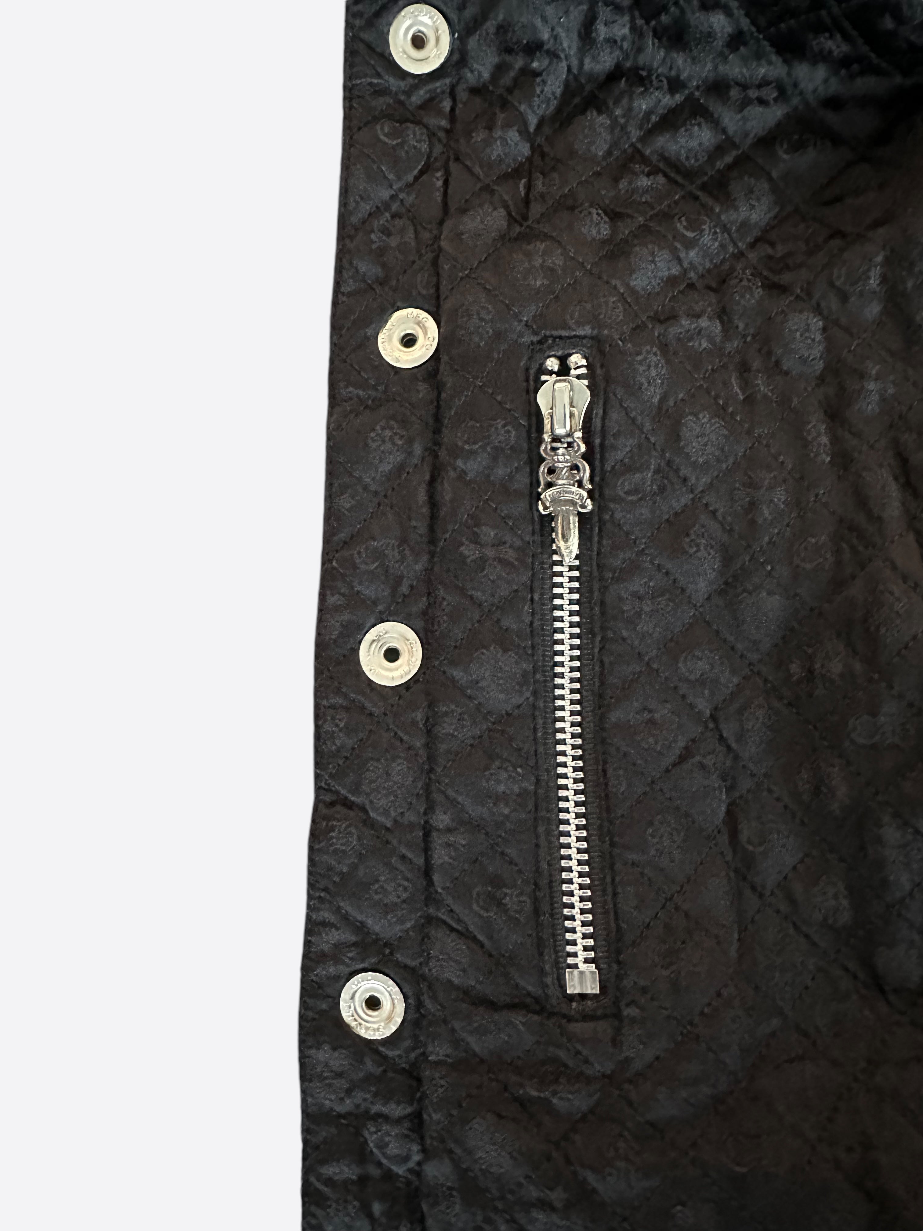 Chrome Hearts Navy Plaid Padded Flannel Jacket for Men - Stylish Winter Coat with Warm Fleece Lining | Perfect for Outdoor Activities, Casual Wear & Street Fashion