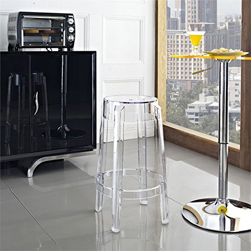 Home Square 2-Piece Clear Polycarbonate Counter Stool Set - 26.5