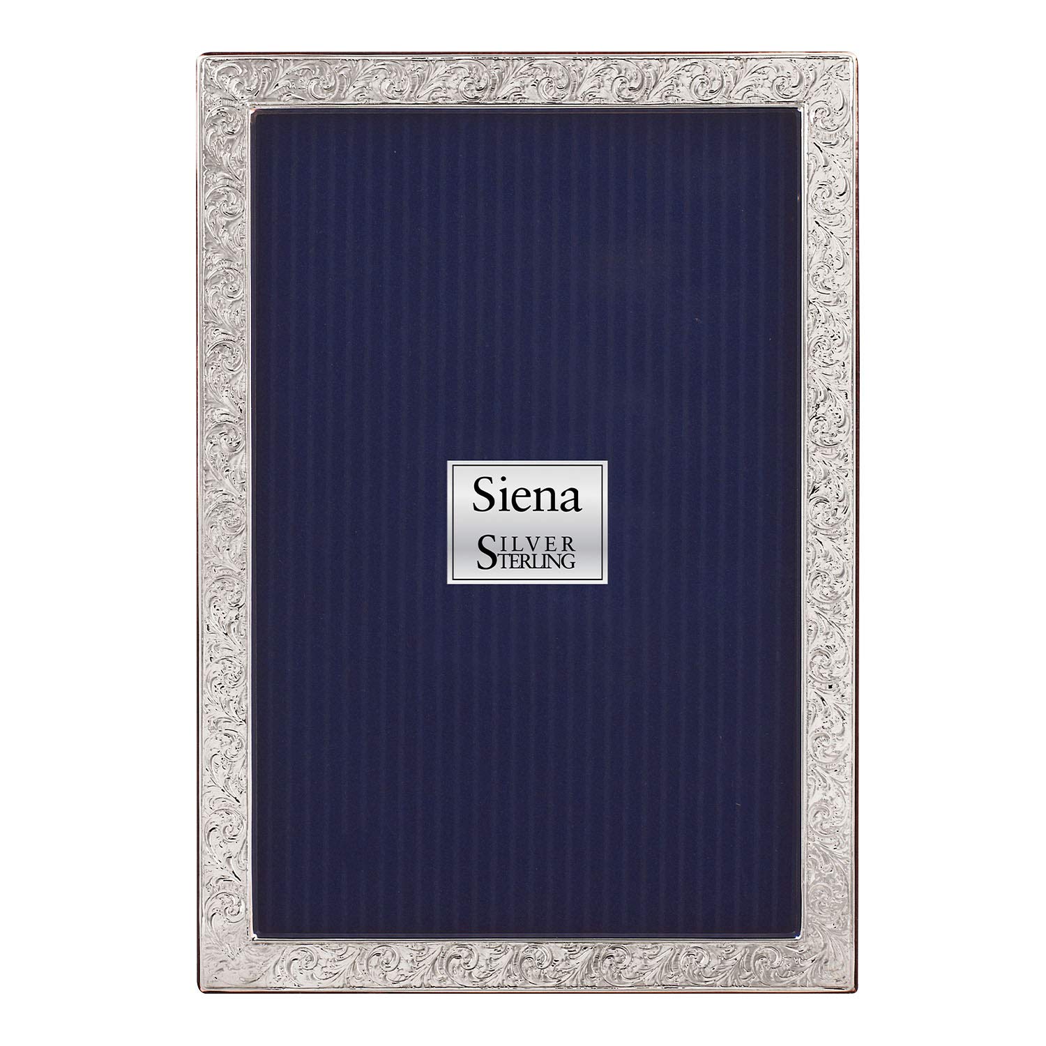 8x10 Silver Engraved Deco Picture Frame - Premium 925 Sterling Silver Photo Frame for Wall Display | Siena Collection | Perfect for Wedding Photos, Family Portraits & Home Decor
