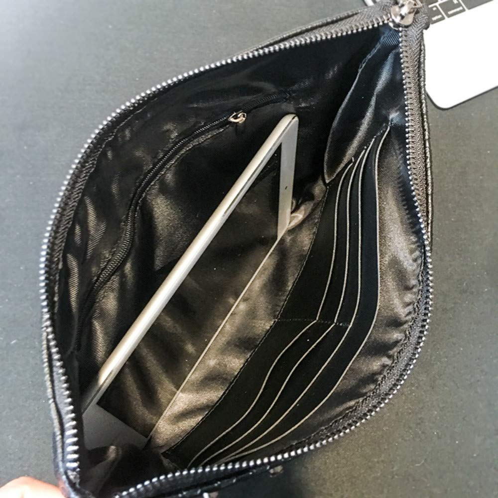Gothic Skull Print Leather Clutch Purse for Men & Women - Punk Evening Bag with Crossbody Chain - Perfect for Halloween, Cosplay, and Night Out Accessories