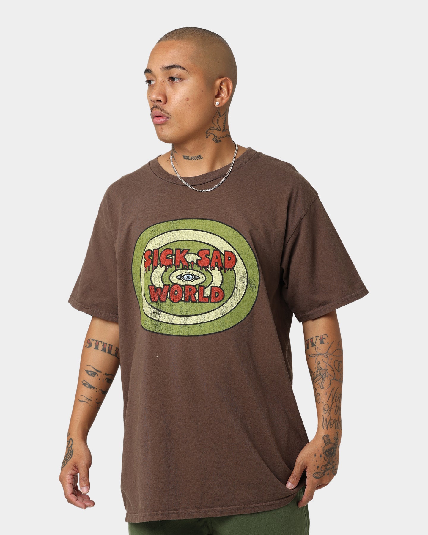 American Thrift X Daria Sick Sad World Graphic T-Shirt - Brown Vintage Cartoon Tee for Casual Wear & 90s Nostalgia Fashion
