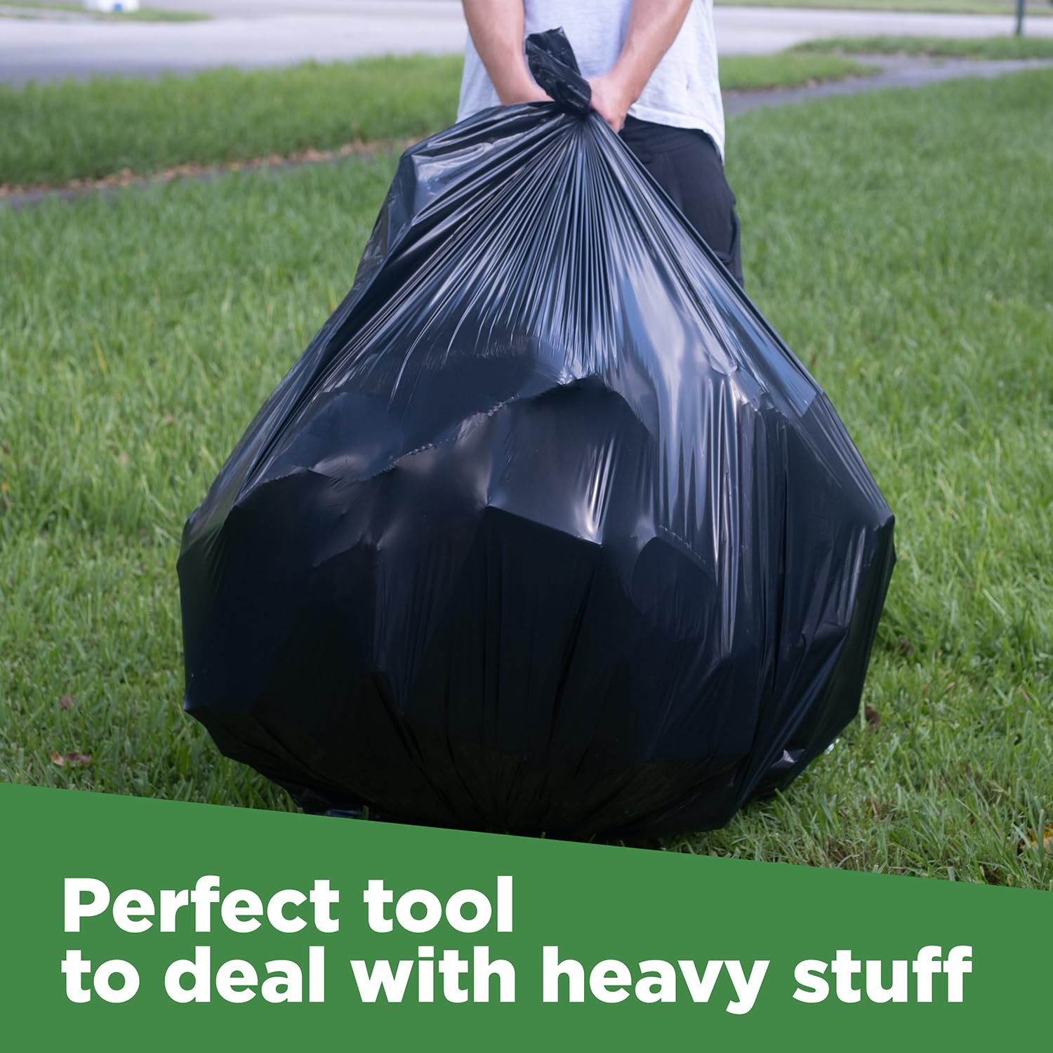 Heavy Duty 95-96 Gallon Trash Bags - 50 Count Extra Large Black Garbage Can Liners (90/95/96/100 Gallon) - Made in USA - Perfect for Commercial Kitchens, Outdoor Events & Large Trash Bins
