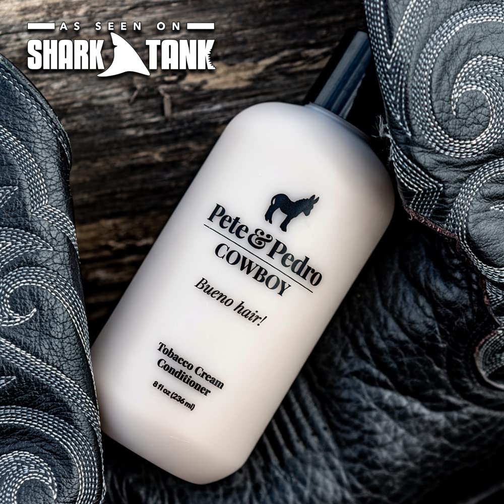 Pete & Pedro CLEAN Shampoo & Cowboy Tobacco Conditioner Set - 8.5 oz Tea Tree & Peppermint Shampoo for Deep Cleansing + Moisturizing Tobacco Scent Conditioner for Healthy Hair | Men's Hair Care Duo for Daily Use & Salon Results at Home