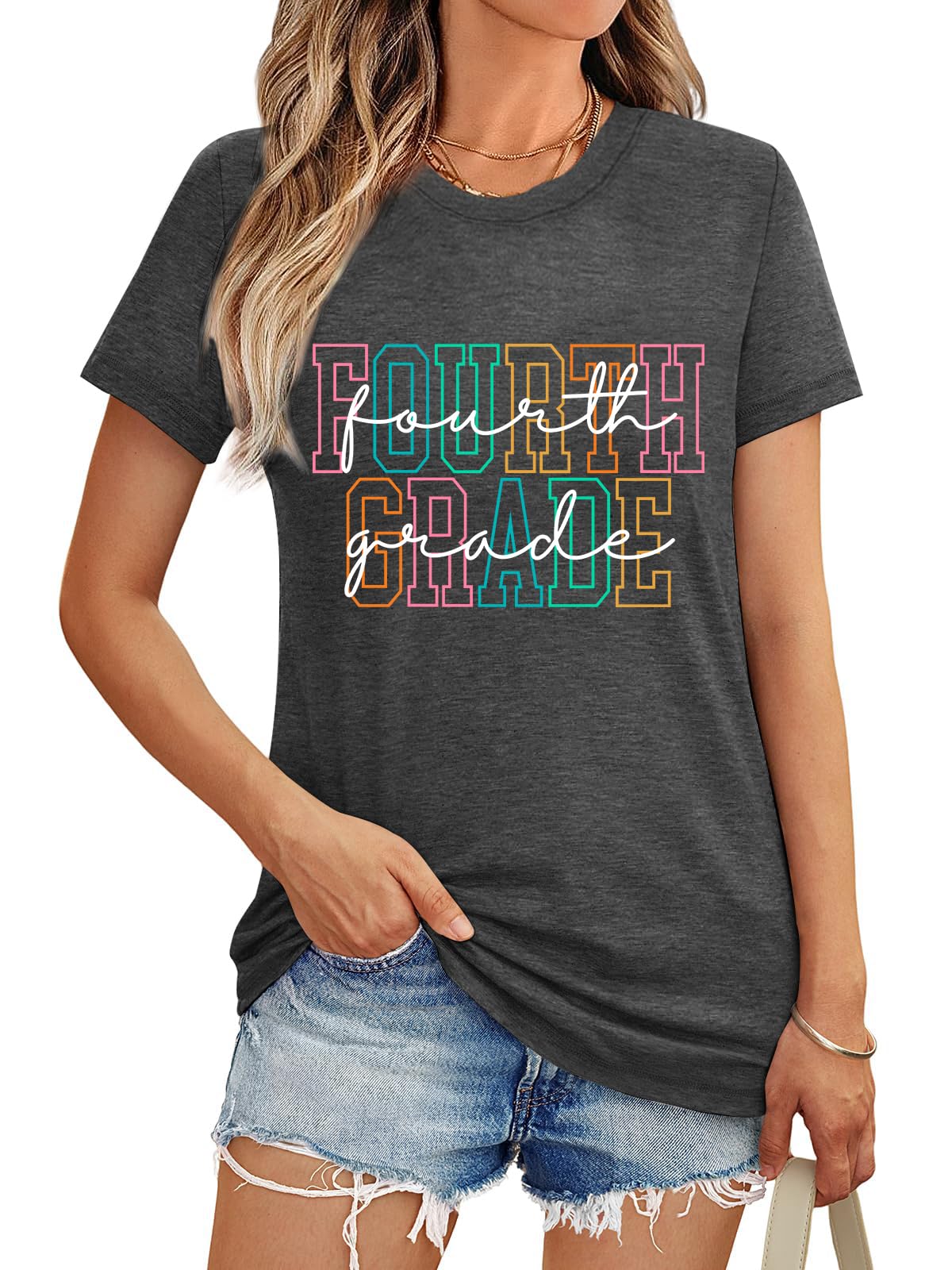Kindergarten Teacher Graphic T-Shirt for Women - Cute Preschool Teaching Life Shirt - Perfect Teacher Appreciation Gift - Ideal for Classroom, School Events & Teacher's Day