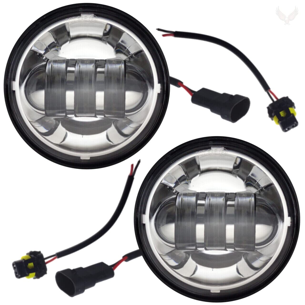 Eagle Lights 8700CP 4.5 Inch LED Spot Light Kit for Harley Davidson Motorcycles - Chrome Finish - High Visibility Off-Road & Night Riding Lights for Adventure & Safety
