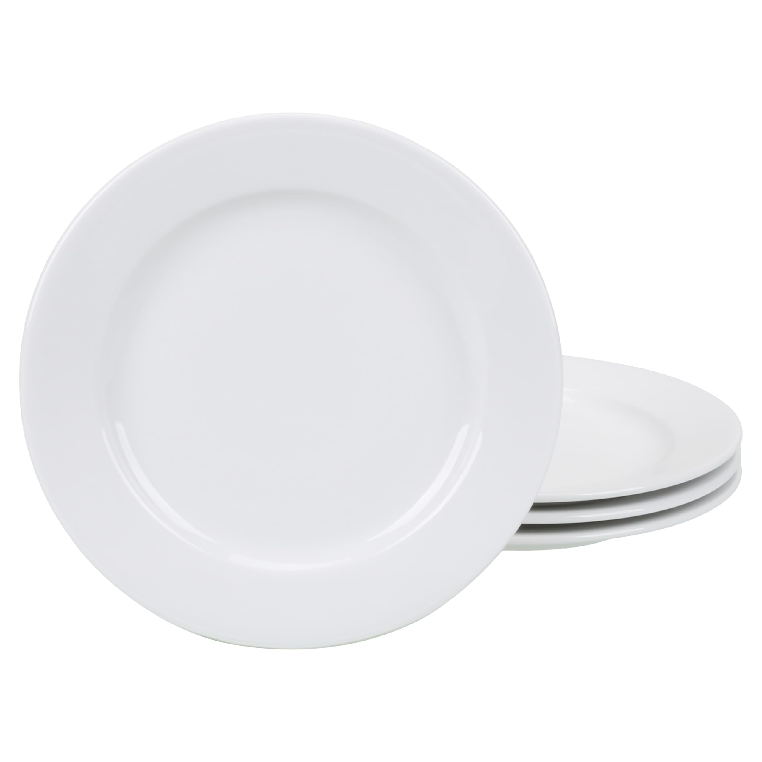 Premium Bistro Salad Plates Set of 4 - 8 Inch White Porcelain Dinner Plates for Everyday Use | Elegant & Durable Dishware for Restaurants, Cafes & Home Dining | Perfect for Salads, Appetizers & Small Meals
