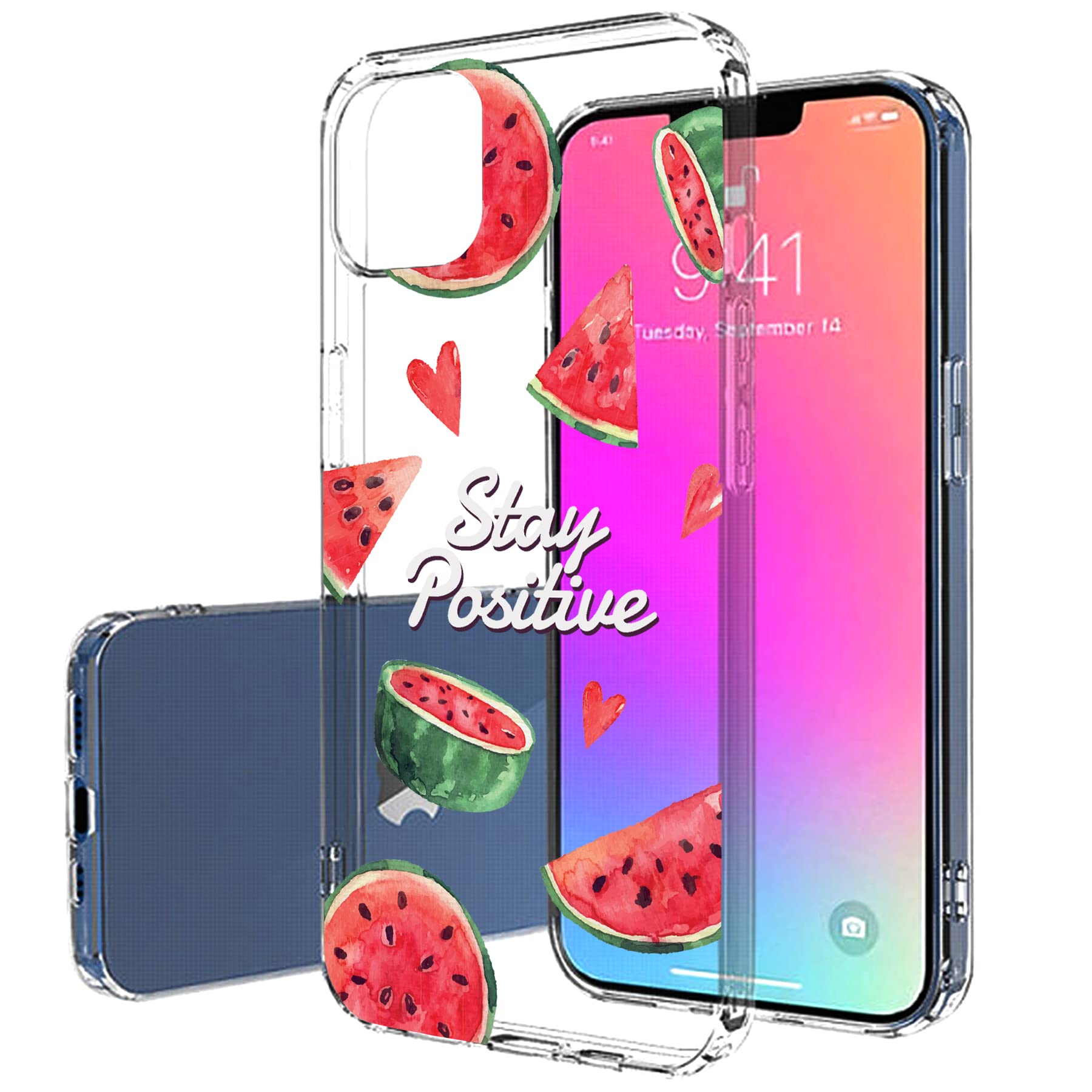 Slim Thin Gel TPU Case for Apple iPhone 13 Pro Max - Lightweight Flexible Soft Anti-Scratch Protective Cover with Watermelon Print | Made in USA | Perfect for Everyday Use, Travel & Outdoor Activities