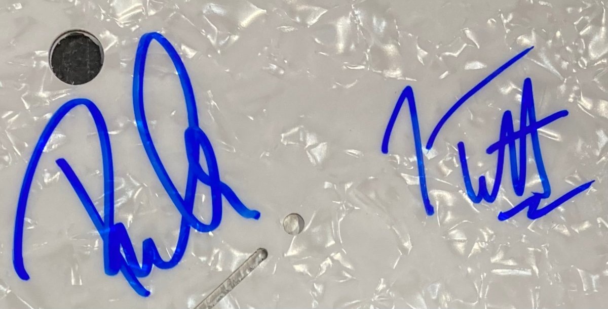 Def Leppard Signed Guitar Pick Guard by Joe Elliott & Phil Collen - JSA Authenticated - Perfect for Rock Memorabilia Collectors & Music Fans