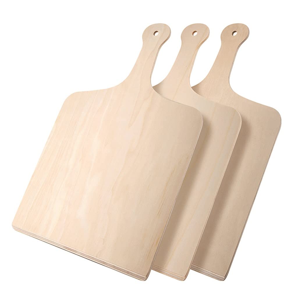 SPNEC 3-Piece Wooden Pizza Peel Set - Pizza Board Paddle, Bread & Fruit Cutting Board, Kitchen Pizza Shovel Spatula Tool - Perfect for Baking, Serving & Food Prep
